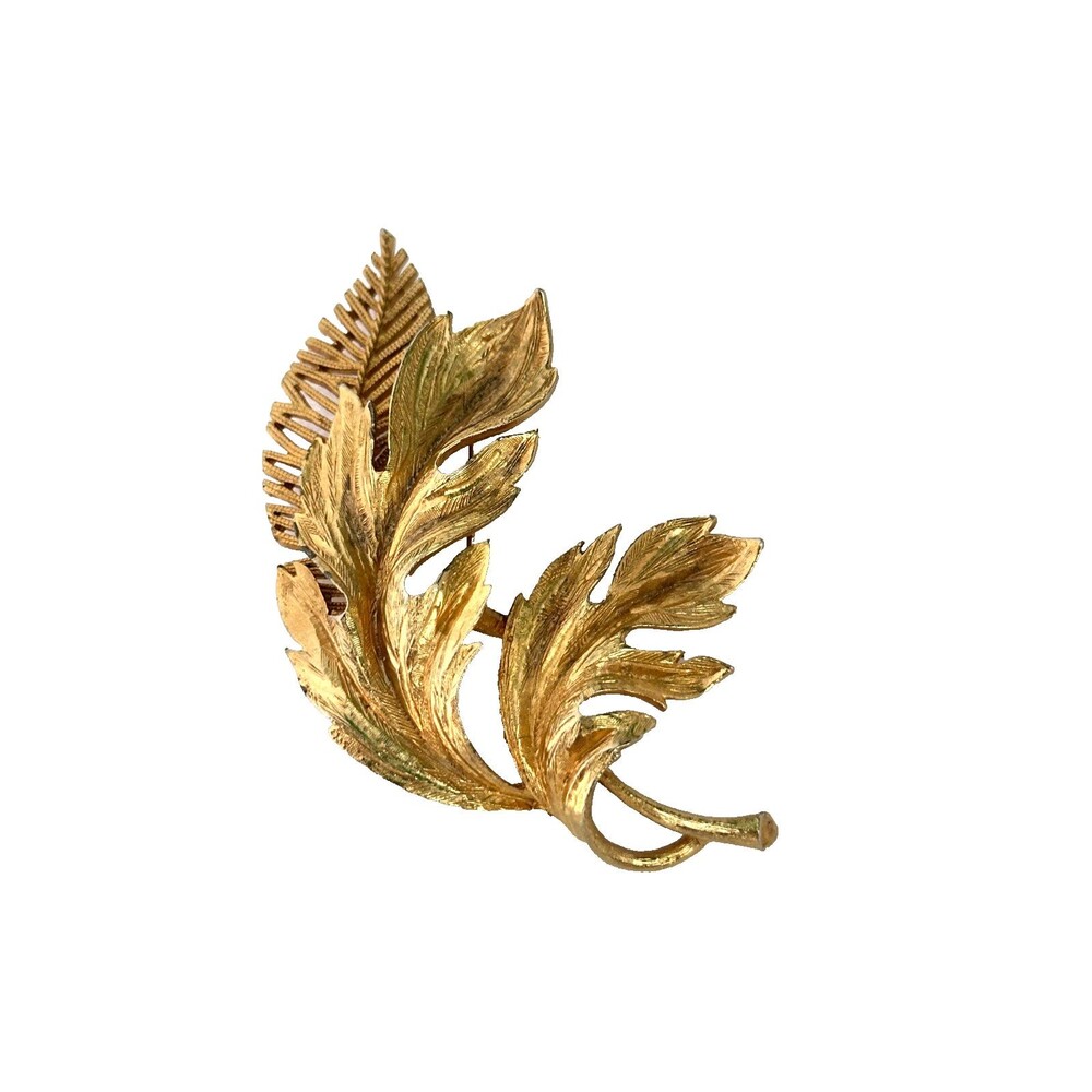 Vintage 1960's Lisner Botanical Leaves Spray Brooch